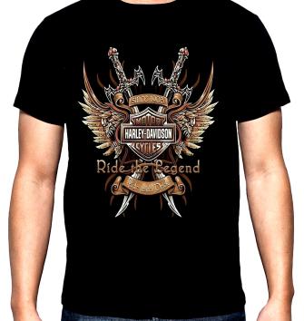 Harley Davidson, wings and swords, men's  t-shirt, 100% cotton, S to 5XL
